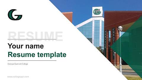 Georgia Gwinnett College Resume PPT Template