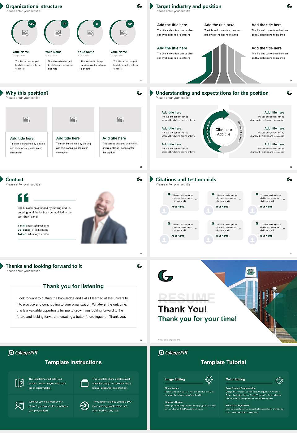 Georgia Gwinnett College Resume PPT Template16:9 ratio PPT effect preview image4