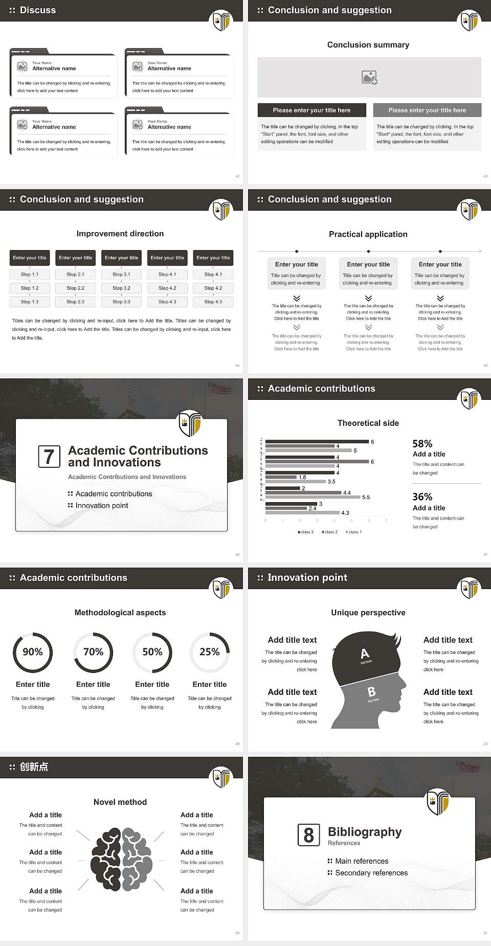 Geneva College Graduation Thesis Defense PPT Template4:3 ratio PPT effect preview image6