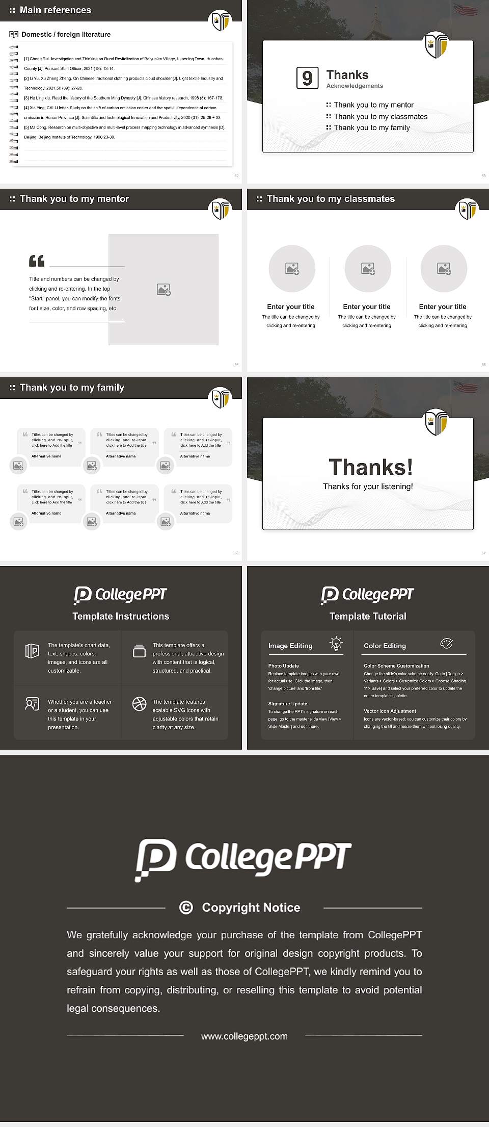 Geneva College Graduation Thesis Defense PPT Template4:3 ratio PPT effect preview image7