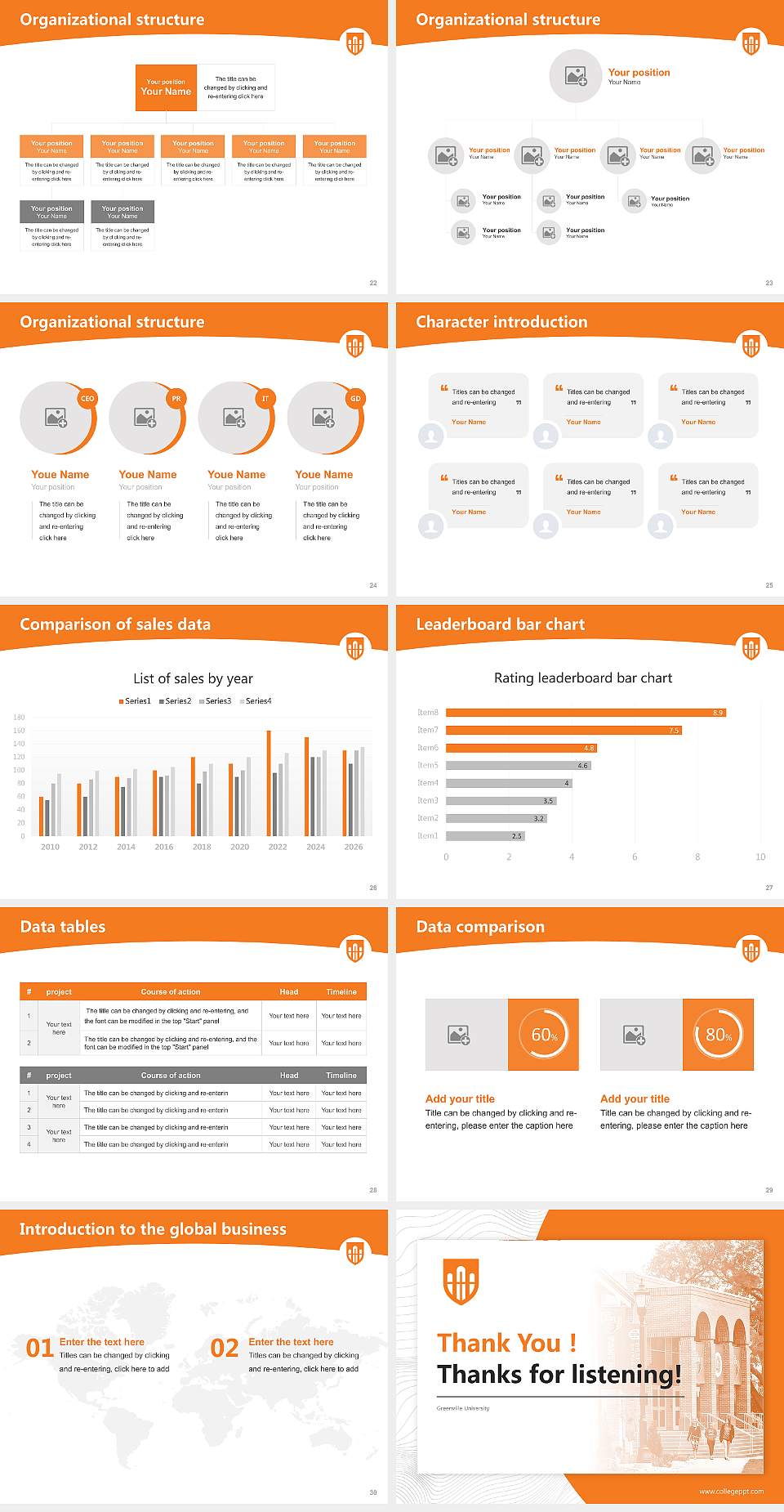 Greenville University Academic Presentation/Research Findings Report PPT Template4:3 ratio PPT effect preview image4