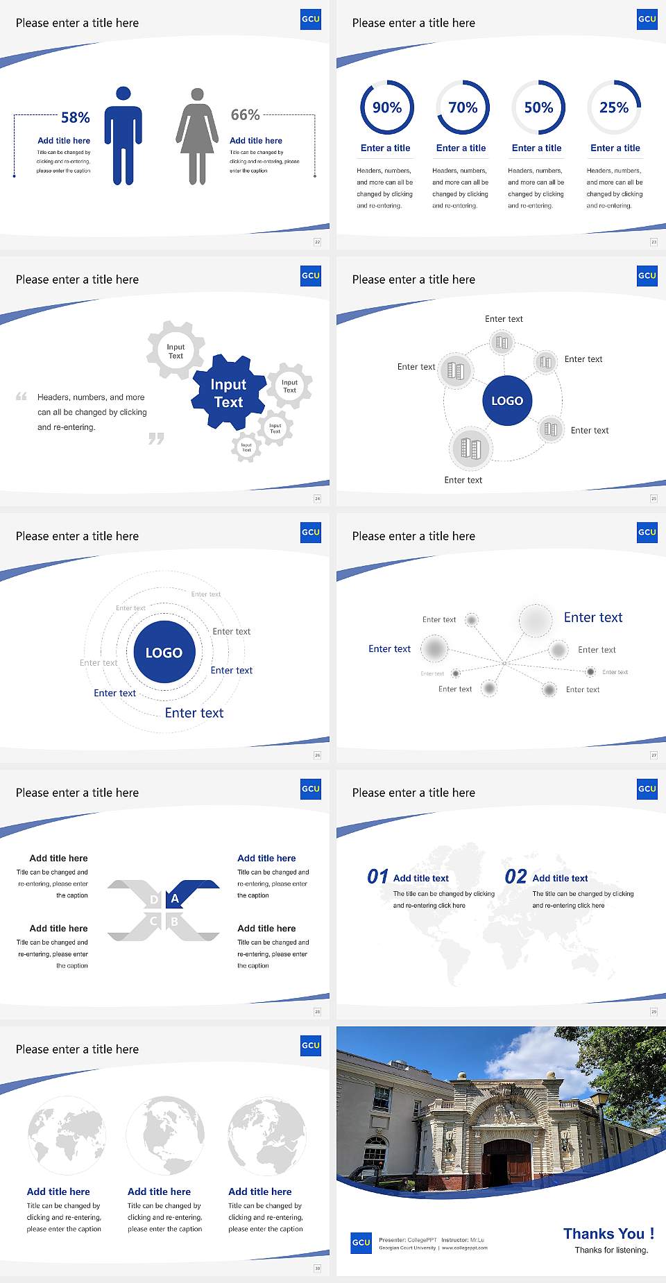 Georgian Court University Course/Courseware Creation PPT Template4:3 ratio PPT effect preview image4