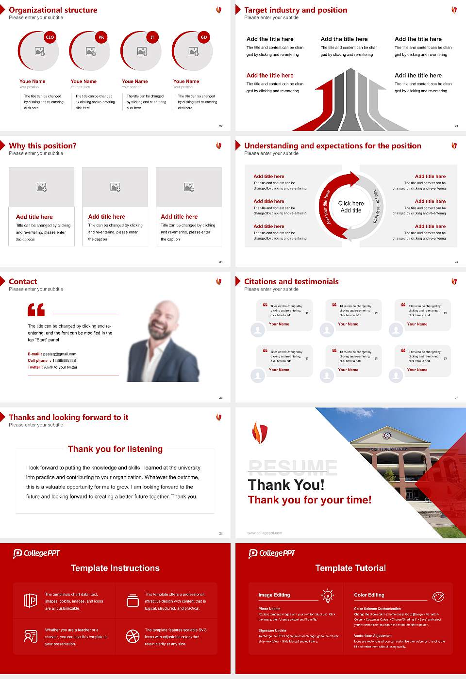 Gardner-Webb University Resume PPT Template16:9 ratio PPT effect preview image4