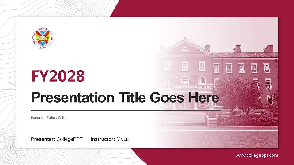 Hampden-Sydney College Academic Presentation/Research Findings Report PPT Template16:9 ratio PPT effect preview image