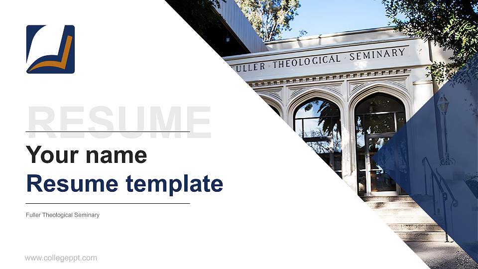 Fuller Theological Seminary Resume PPT Template16:9 ratio PPT effect preview image