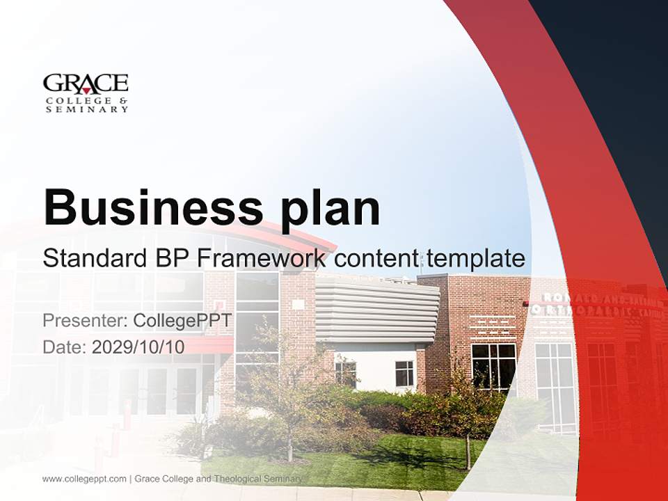 Grace College and Theological Seminary Competition/Entrepreneurship Contest PPT Template4:3 ratio PPT effect preview image9