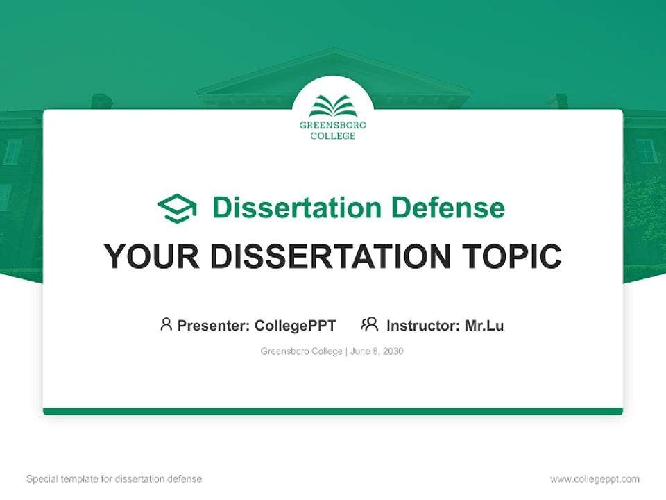 Greensboro College Graduation Thesis Defense PPT Template4:3 ratio PPT effect preview image7