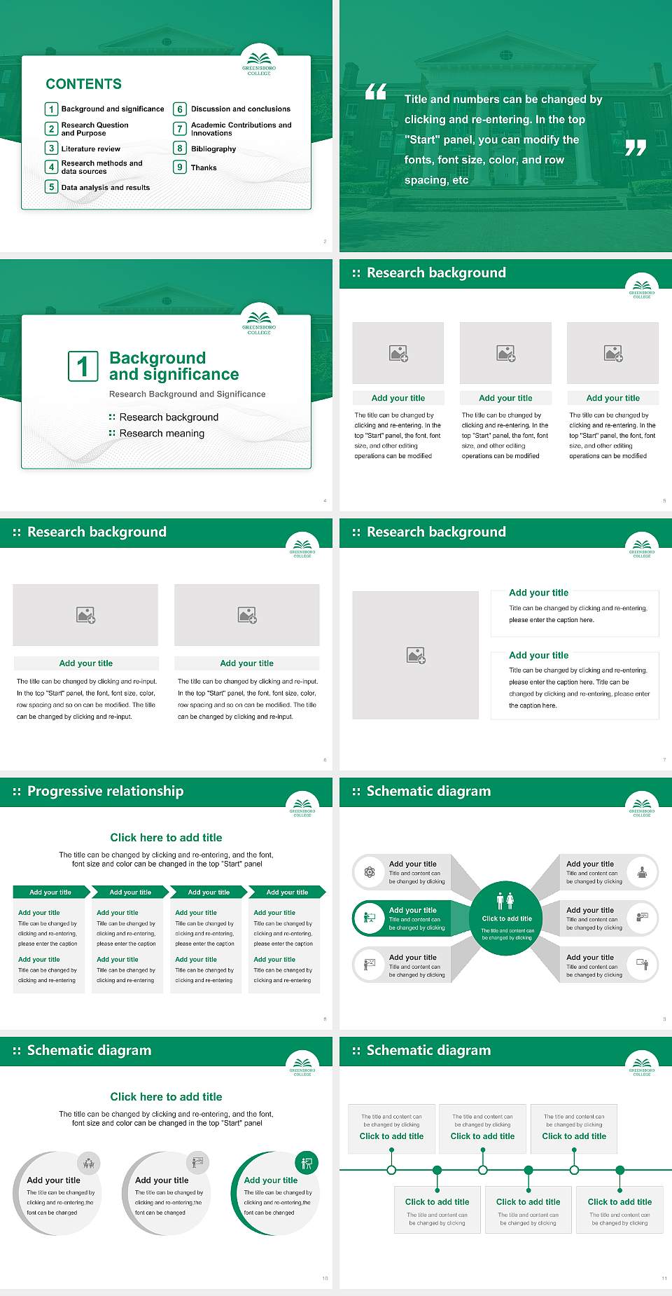 Greensboro College Graduation Thesis Defense PPT Template4:3 ratio PPT effect preview image2