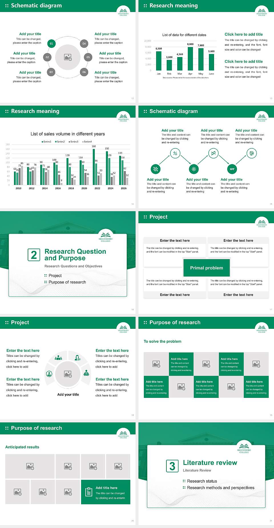 Greensboro College Graduation Thesis Defense PPT Template4:3 ratio PPT effect preview image3