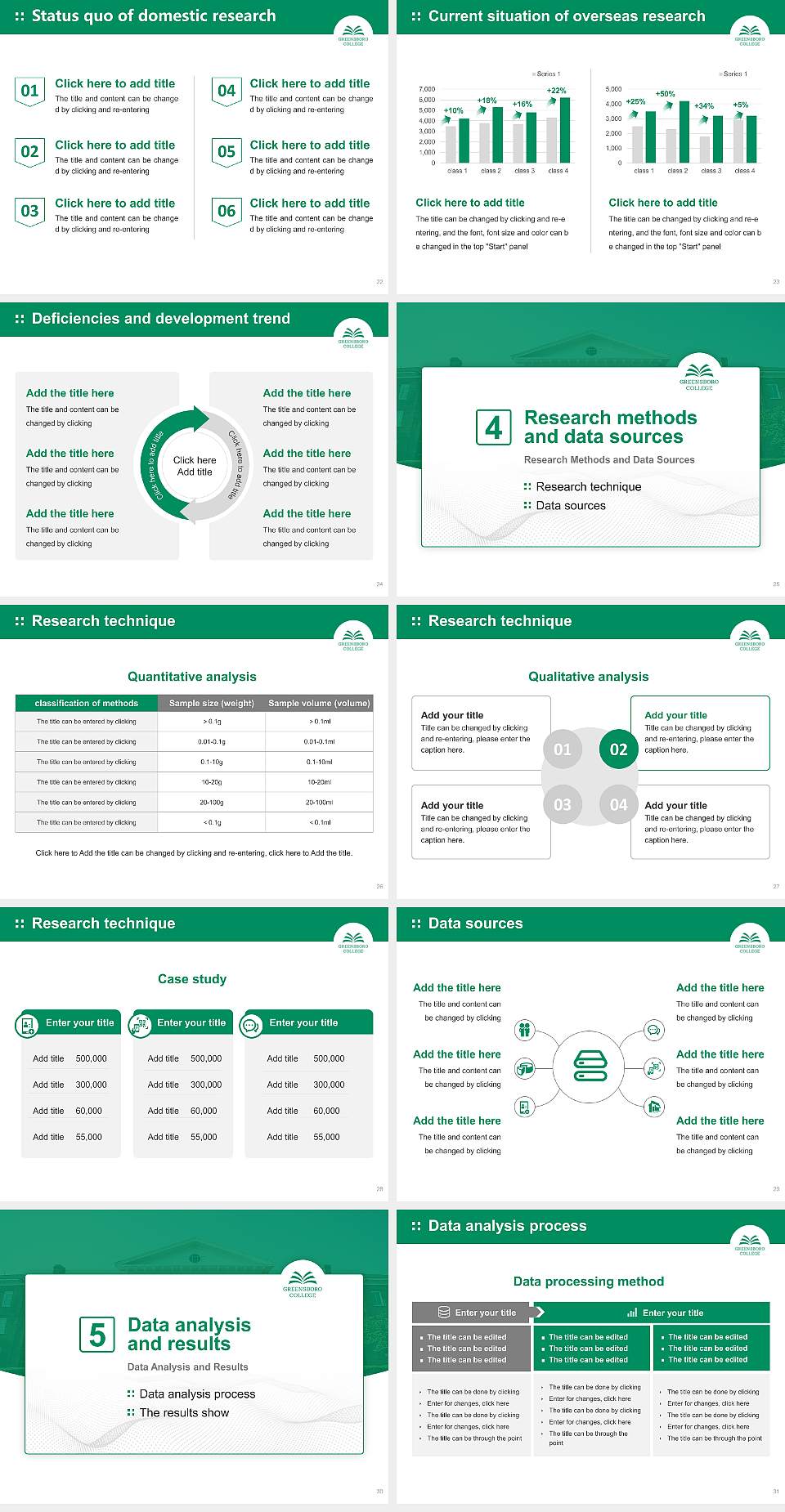 Greensboro College Graduation Thesis Defense PPT Template4:3 ratio PPT effect preview image4