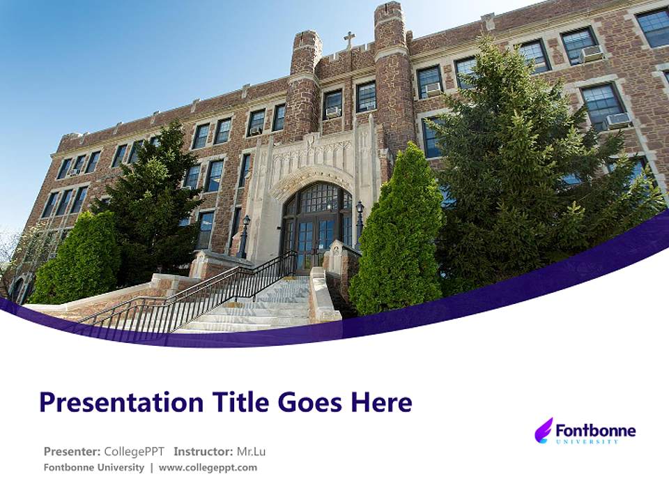 Fontbonne University Course/Courseware Creation PPT Template4:3 ratio PPT effect preview image5