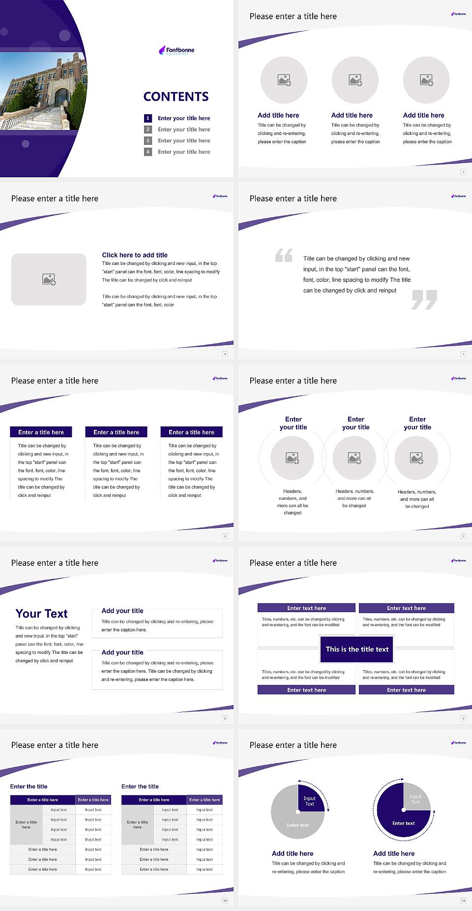Fontbonne University Course/Courseware Creation PPT Template4:3 ratio PPT effect preview image2
