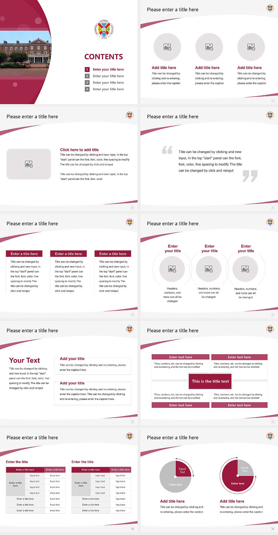 Hampden-Sydney College Course/Courseware Creation PPT Template4:3 ratio PPT effect preview image2