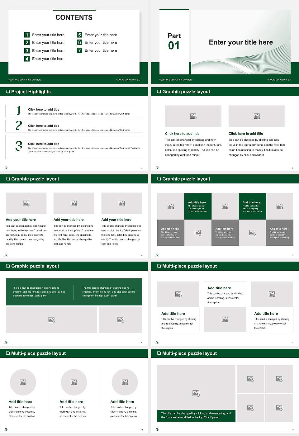 Georgia College & State University General Purpose PPT Template16:9 ratio PPT effect preview image2