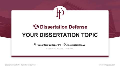 Franklin Pierce University Graduation Thesis Defense PPT Template