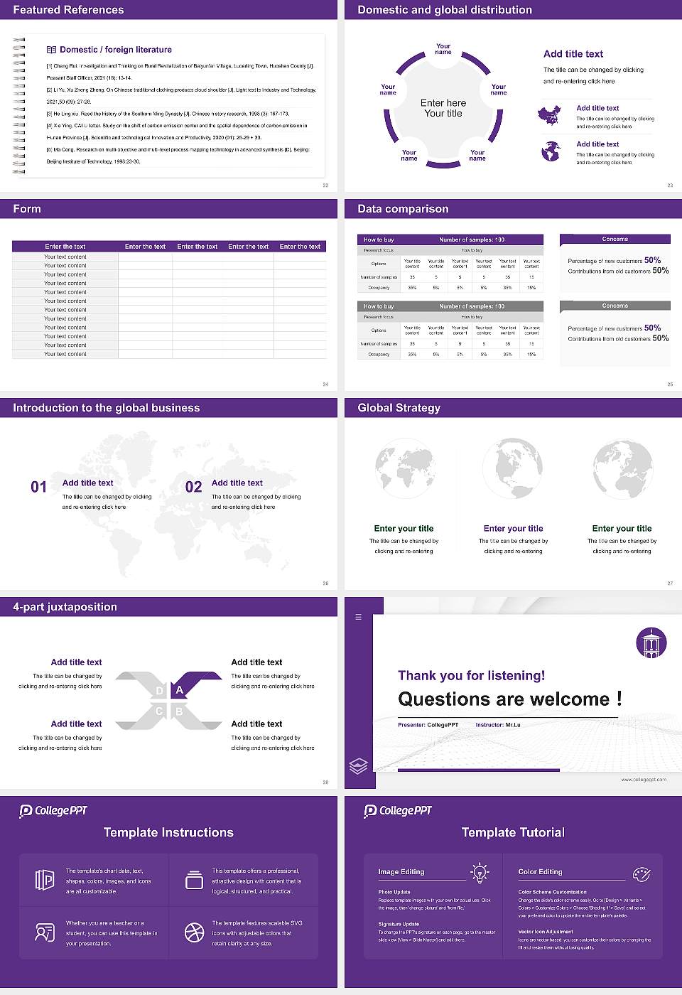 Furman University Thesis Proposal/Graduation Defense PPT Template16:9 ratio PPT effect preview image4