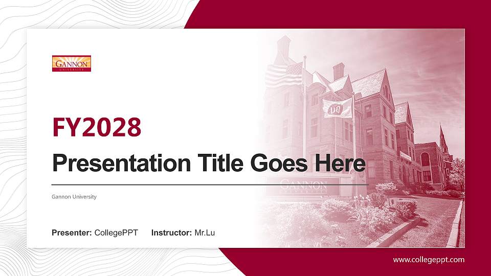 Gannon University Academic Presentation/Research Findings Report PPT Template16:9 ratio PPT effect preview image