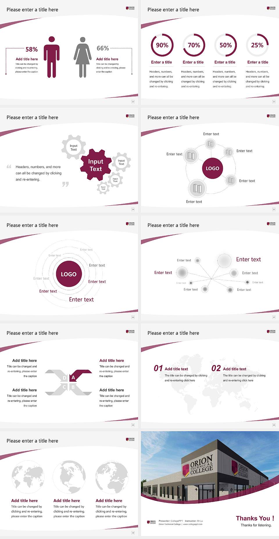 Orion Technical College Course/Courseware Creation PPT Template4:3 ratio PPT effect preview image4
