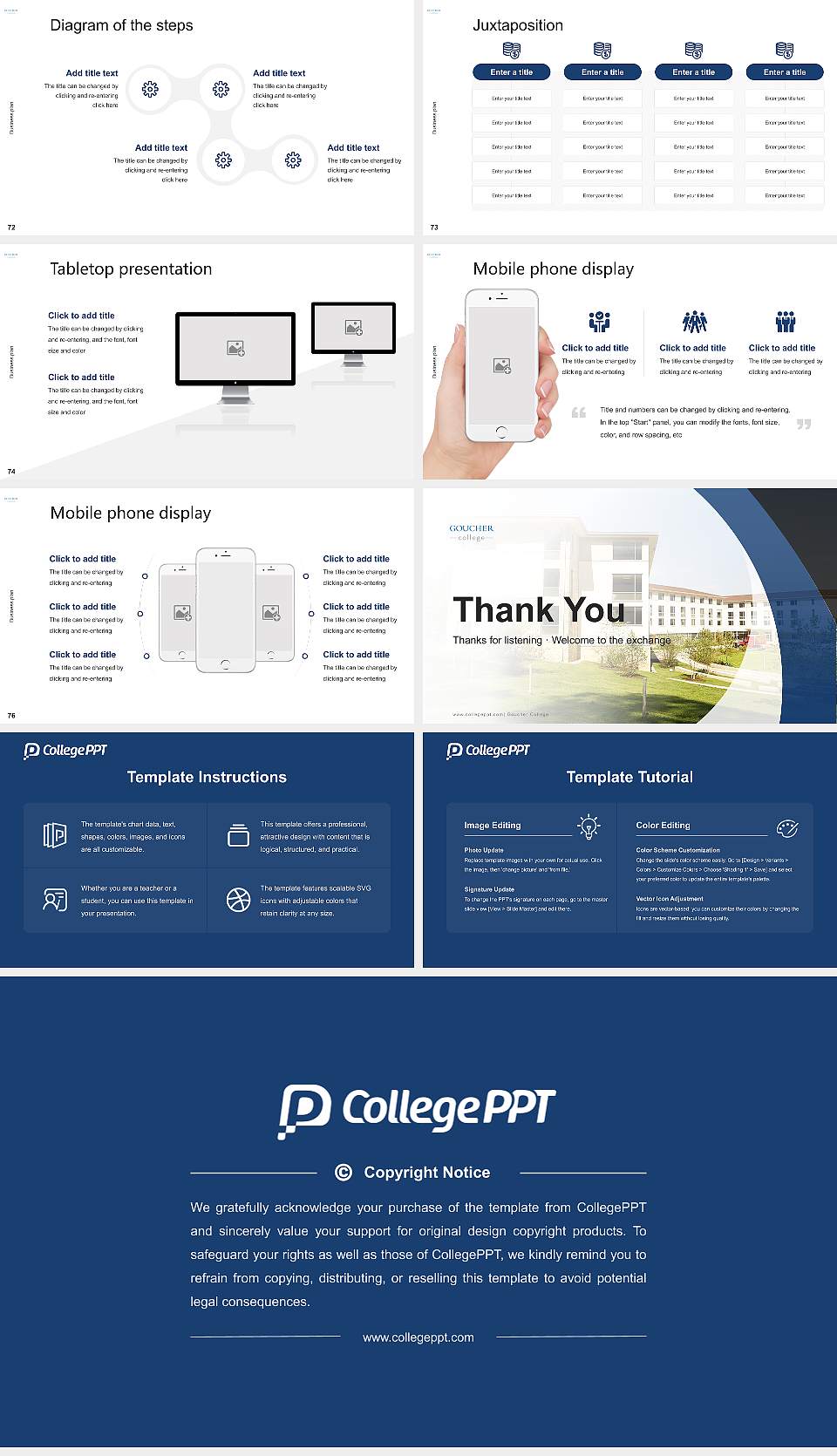 Goucher College Competition/Entrepreneurship Contest PPT Template16:9 ratio PPT effect preview image9