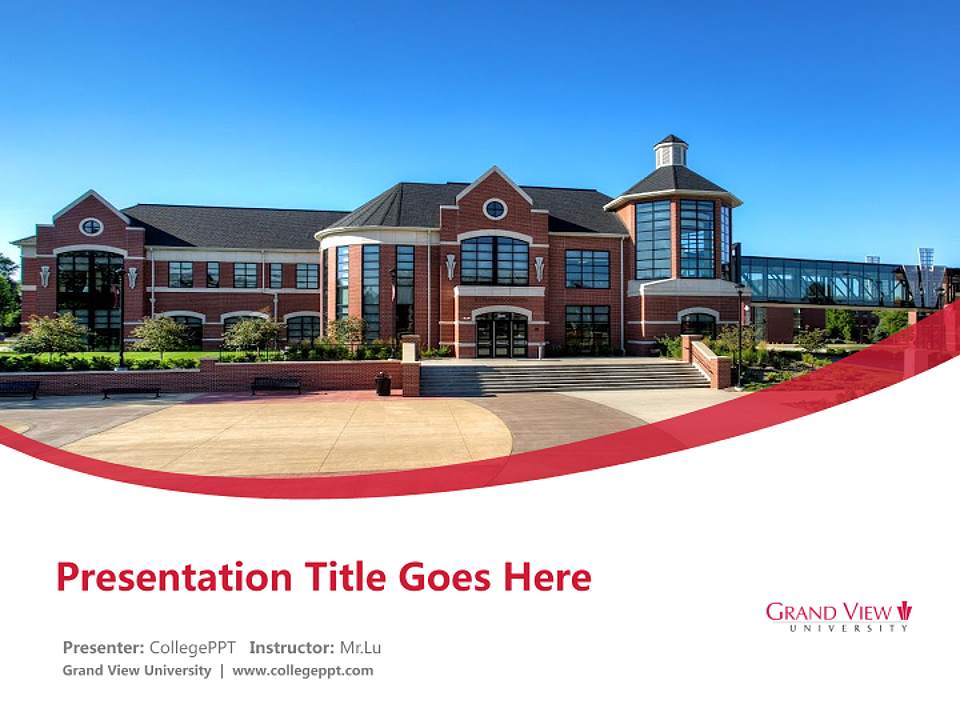 Grand View University Course/Courseware Creation PPT Template4:3 ratio PPT effect preview image5