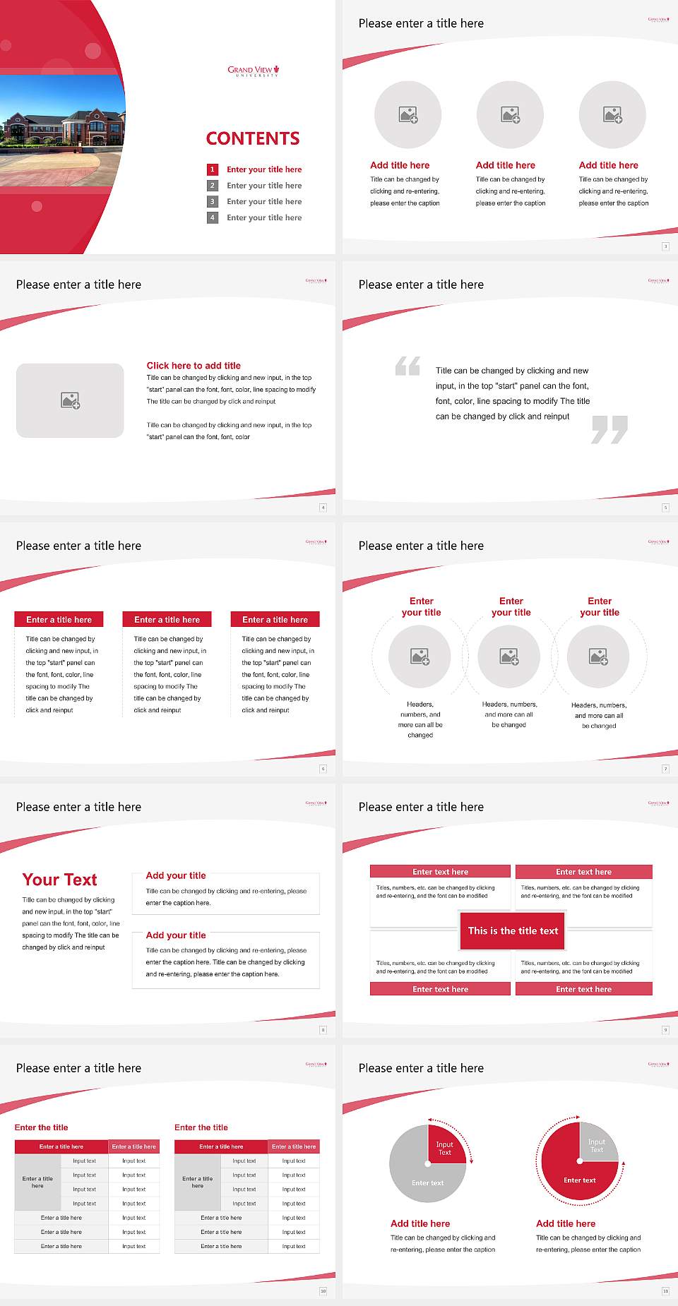 Grand View University Course/Courseware Creation PPT Template4:3 ratio PPT effect preview image2
