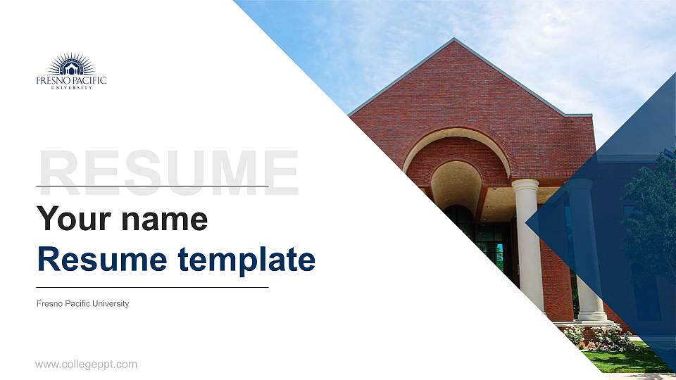 Fresno Pacific University Resume PPT Template16:9 ratio PPT effect preview image
