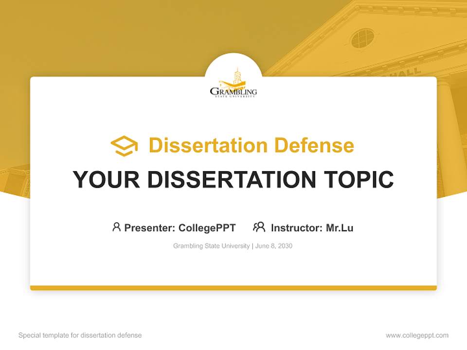 Grambling State University Graduation Thesis Defense PPT Template4:3 ratio PPT effect preview image7