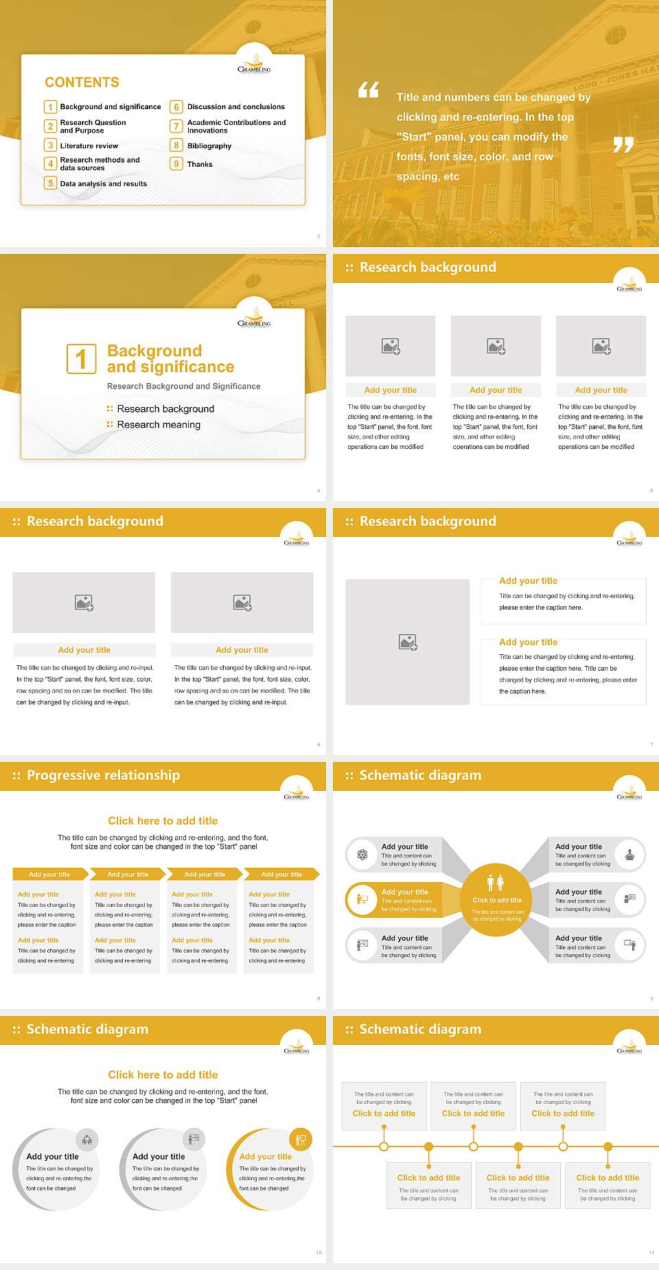 Grambling State University Graduation Thesis Defense PPT Template4:3 ratio PPT effect preview image2