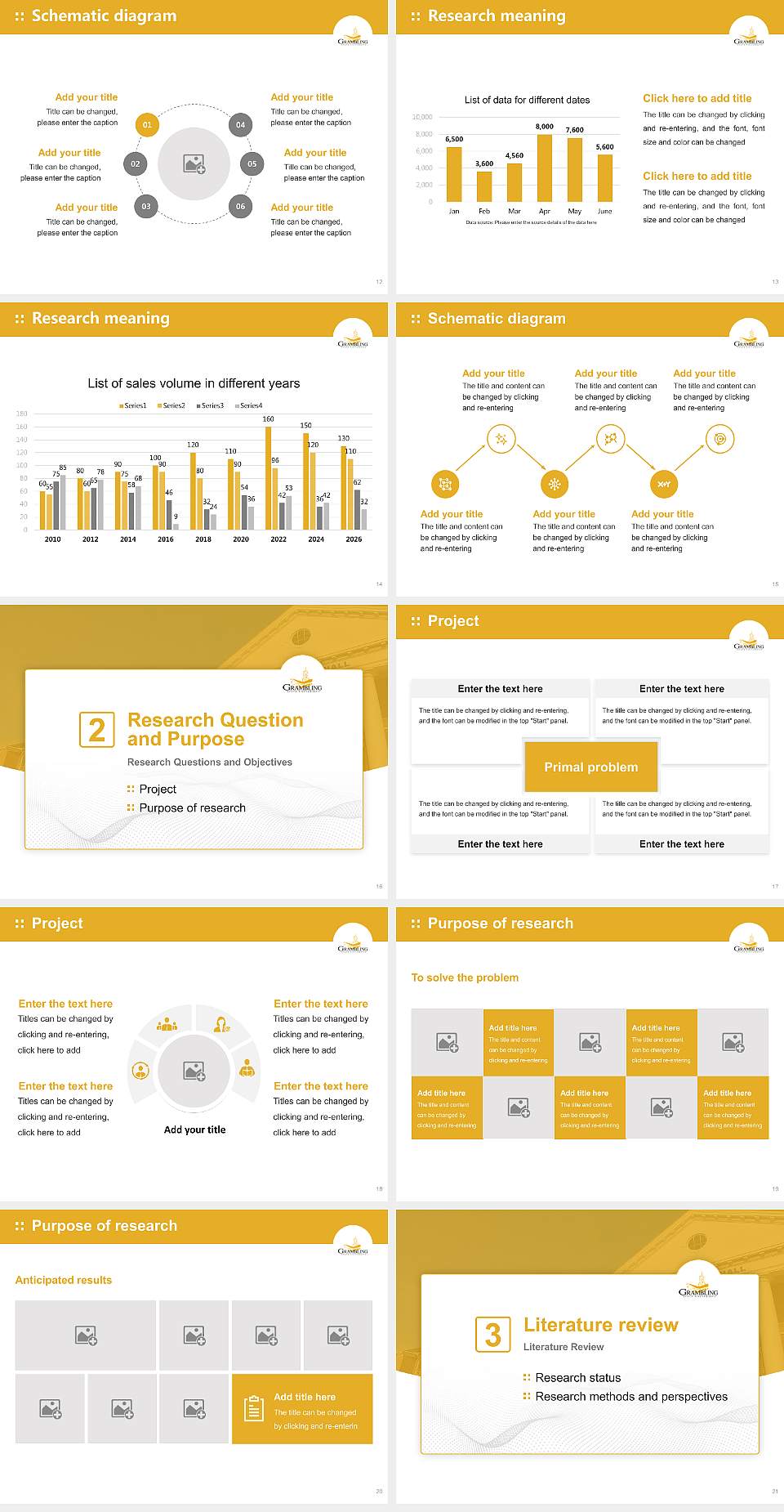 Grambling State University Graduation Thesis Defense PPT Template4:3 ratio PPT effect preview image3