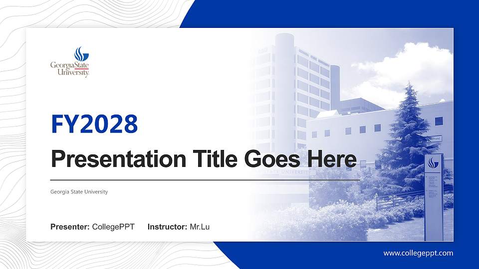 Georgia State University Academic Presentation/Research Findings Report PPT Template16:9 ratio PPT effect preview image