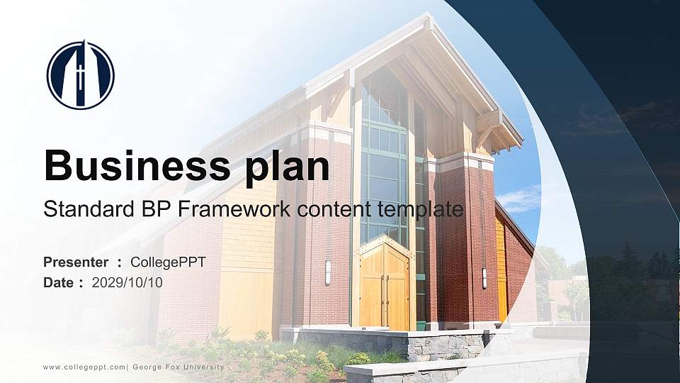 George Fox University Competition/Entrepreneurship Contest PPT Template16:9 ratio PPT effect preview image