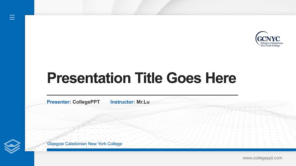 Glasgow Caledonian New York College Thesis Proposal/Graduation Defense PPT Template16:9 ratio PPT effect preview image