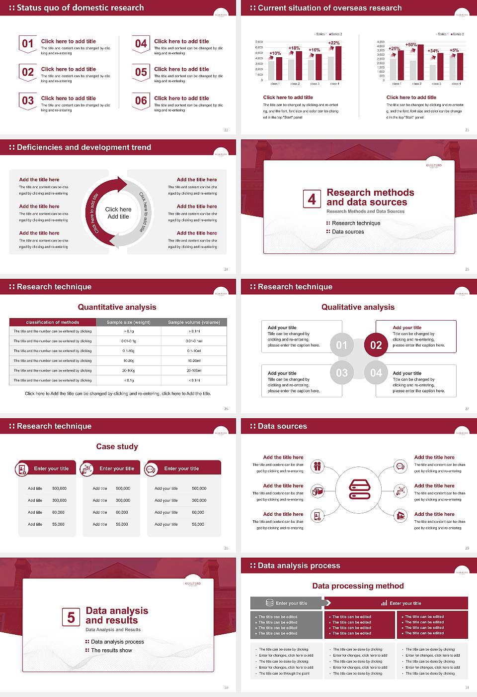 Guilford College Graduation Thesis Defense PPT Template16:9 ratio PPT effect preview image4