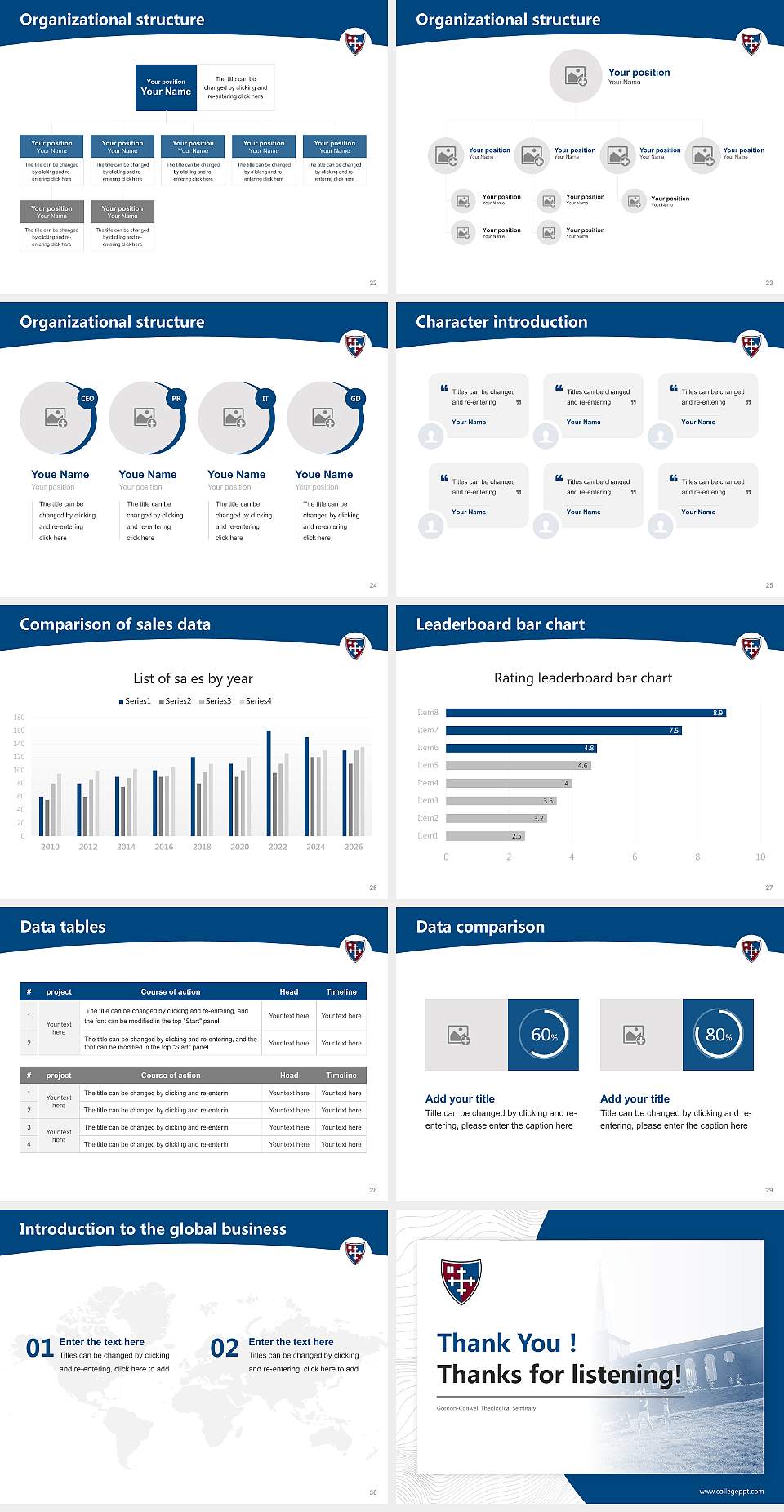 Gordon-Conwell Theological Seminary Academic Presentation/Research Findings Report PPT Template4:3 ratio PPT effect preview image4