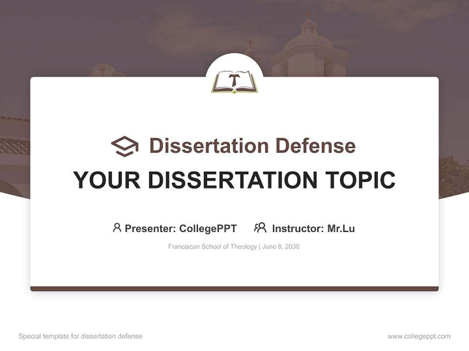 Franciscan School of Theology Graduation Thesis Defense PPT Template4:3 ratio PPT effect preview image7