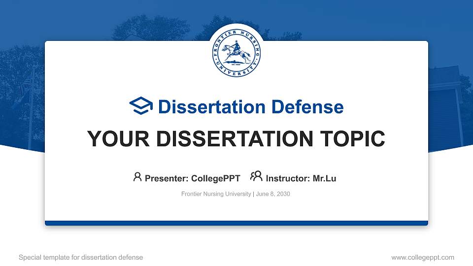 Frontier Nursing University Graduation Thesis Defense PPT Template16:9 ratio PPT effect preview image