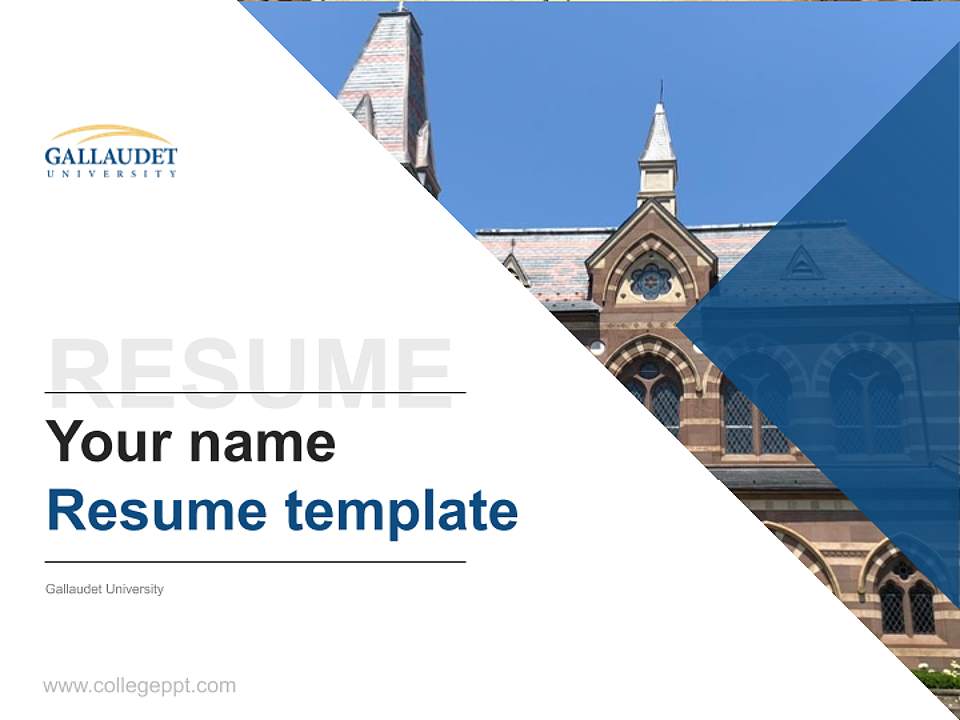 Gallaudet University Resume PPT Template4:3 ratio PPT effect preview image5