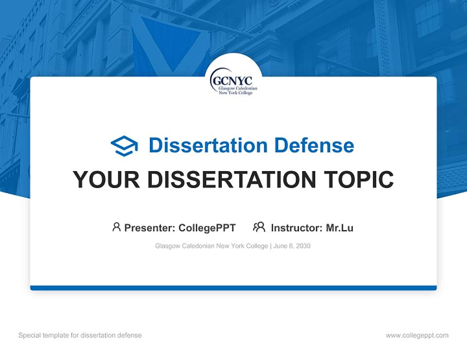 Glasgow Caledonian New York College Graduation Thesis Defense PPT Template4:3 ratio PPT effect preview image7