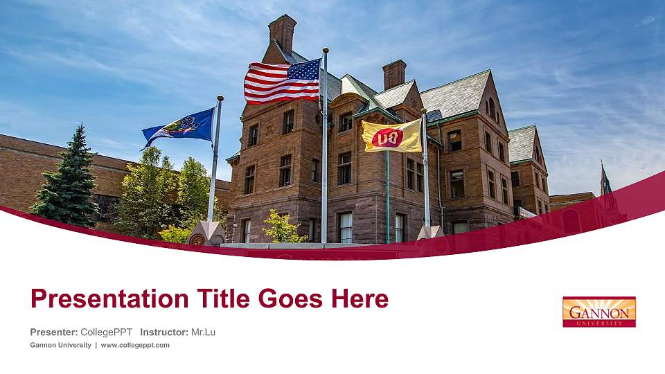 Gannon University Course/Courseware Creation PPT Template16:9 ratio PPT effect preview image