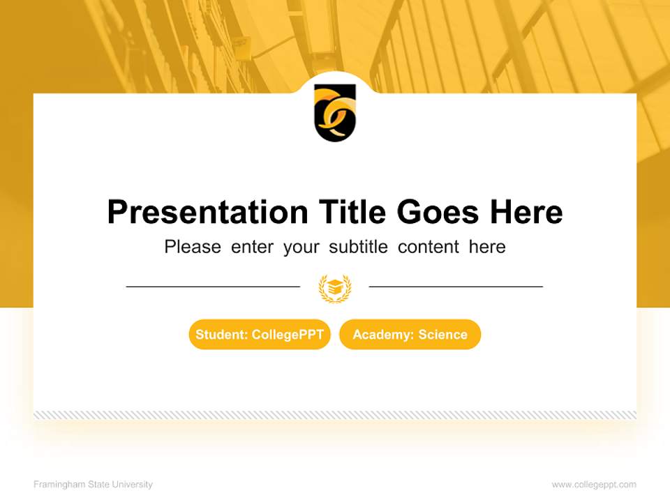 Framingham State University National Scholarship Defense PPT Template4:3 ratio PPT effect preview image4