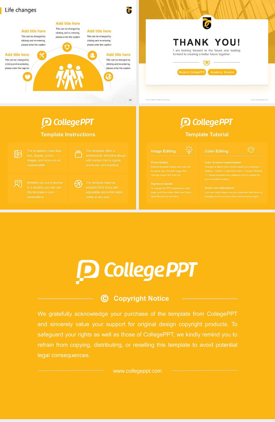 Framingham State University National Scholarship Defense PPT Template4:3 ratio PPT effect preview image4