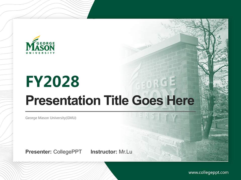 George Mason University(GMU) Academic Presentation/Research Findings Report PPT Template4:3 ratio PPT effect preview image5