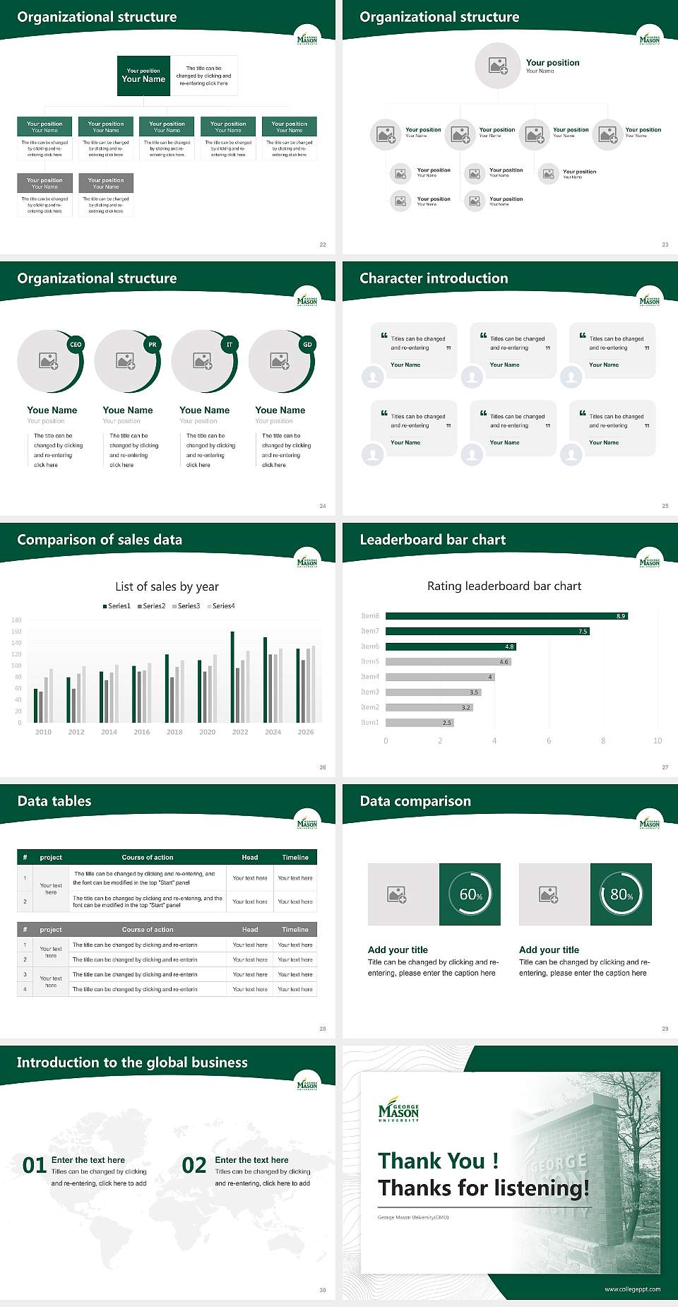 George Mason University(GMU) Academic Presentation/Research Findings Report PPT Template4:3 ratio PPT effect preview image4