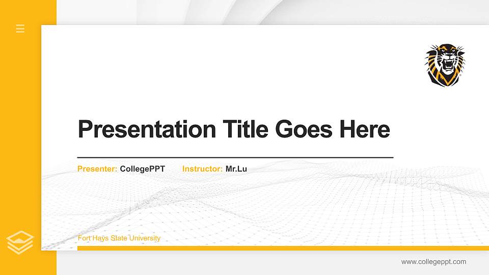 Fort Hays State University Thesis Proposal/Graduation Defense PPT Template16:9 ratio PPT effect preview image