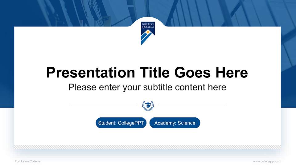 Fort Lewis College National Scholarship Defense PPT Template16:9 ratio PPT effect preview image