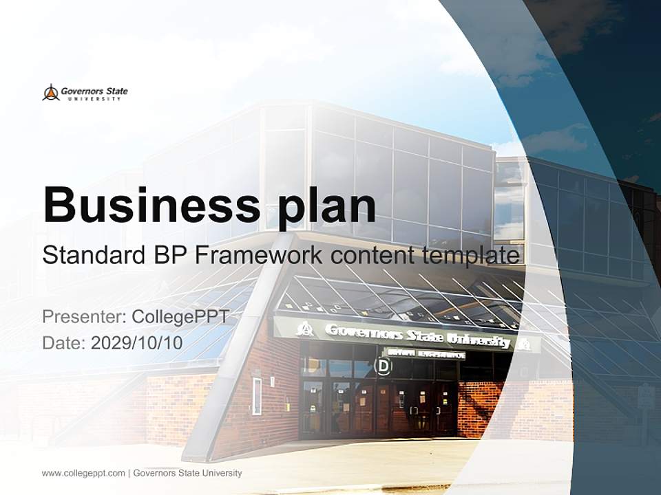 Governors State University Competition/Entrepreneurship Contest PPT Template4:3 ratio PPT effect preview image9