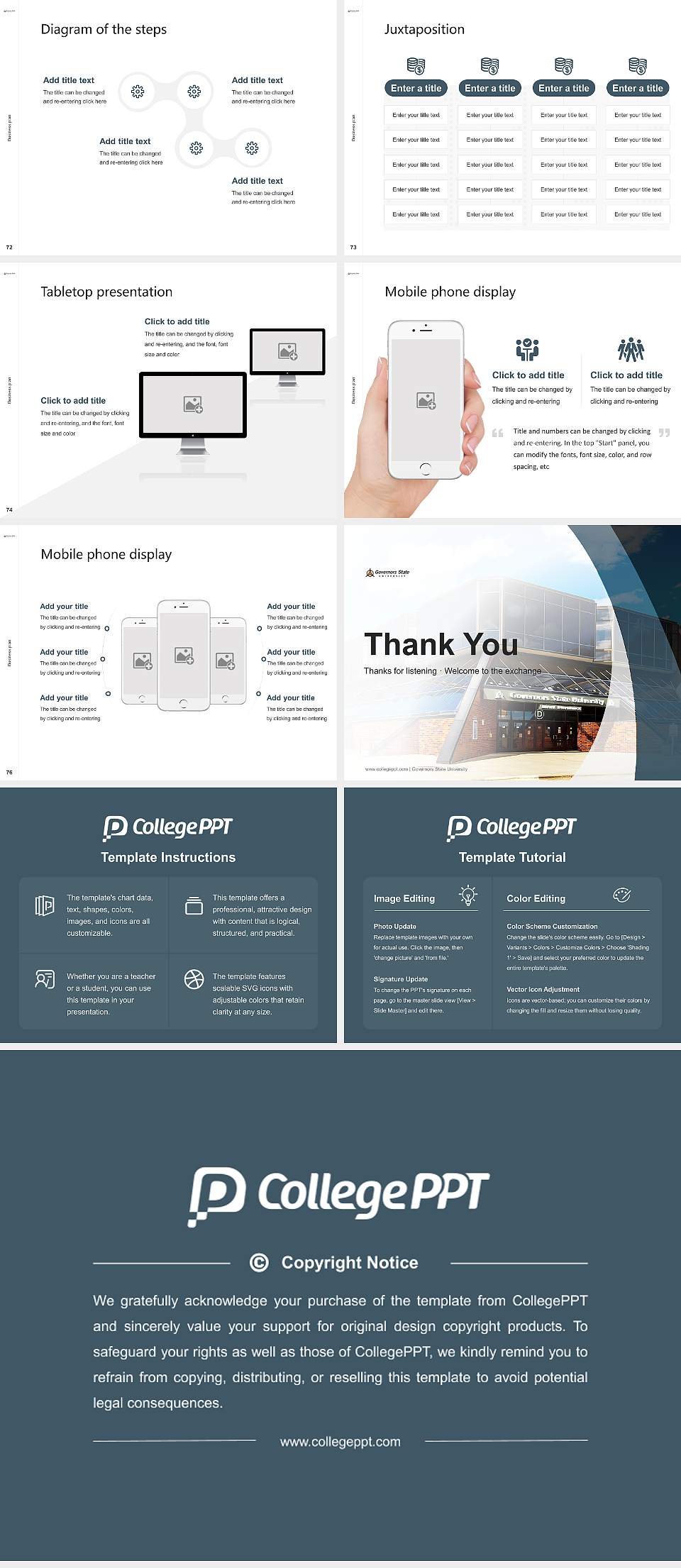 Governors State University Competition/Entrepreneurship Contest PPT Template4:3 ratio PPT effect preview image9