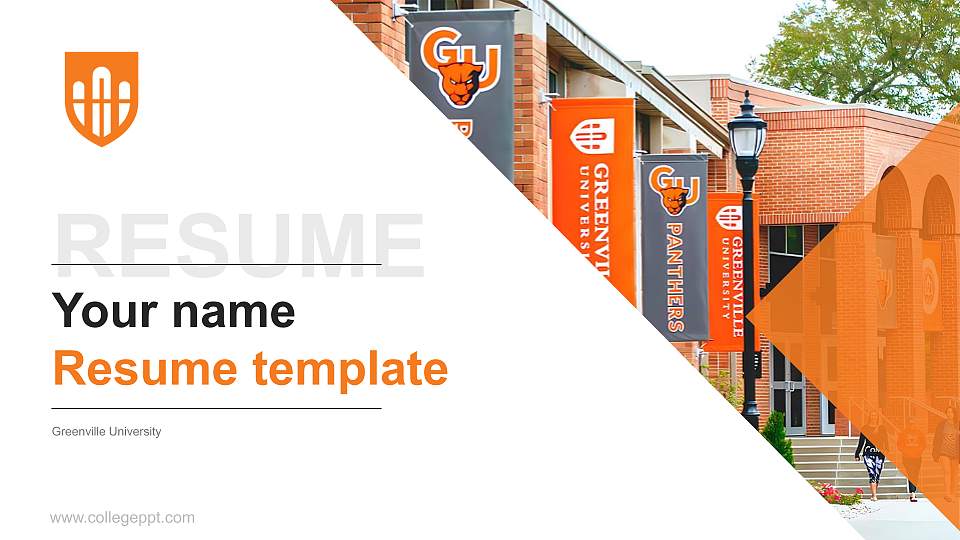 Greenville University Resume PPT Template16:9 ratio PPT effect preview image