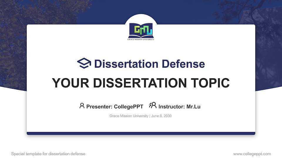 Grace Mission University Graduation Thesis Defense PPT Template16:9 ratio PPT effect preview image