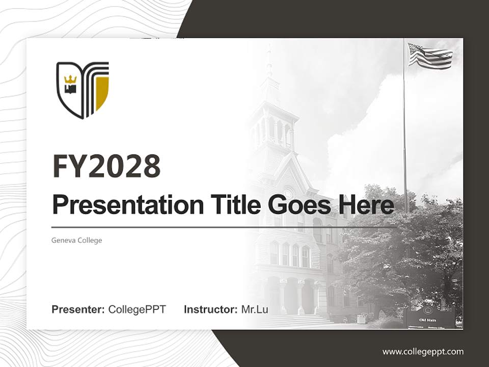 Geneva College Academic Presentation/Research Findings Report PPT Template4:3 ratio PPT effect preview image5